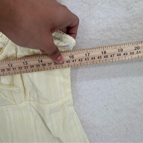 Babydoll Princess Polly Tie Up Butter Yellow Top with Feminine Sleeves - Picture 5 of 6